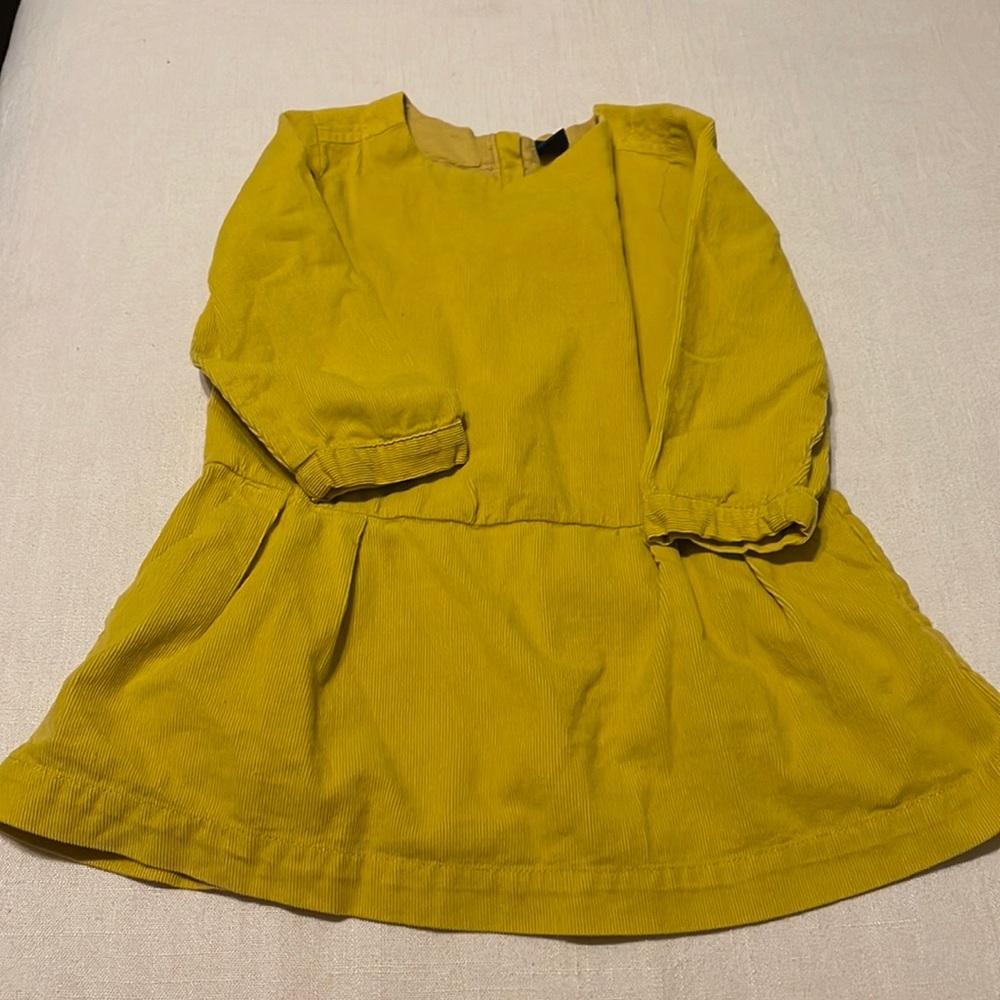 Gap mustard yellow corduroy dress